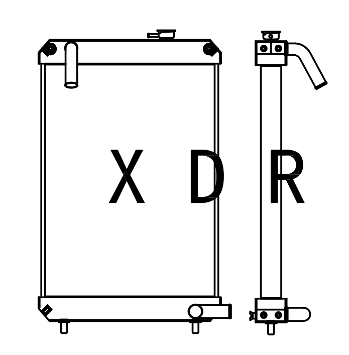 Radiador de agua para Hyundai 60-8